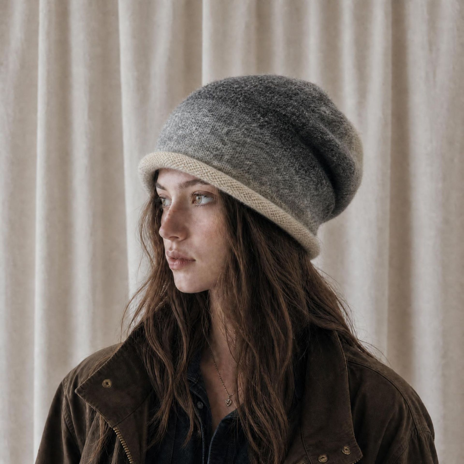 Beanie Cuffed Knit - Damska czapka beanie z dzianiny, miękka,